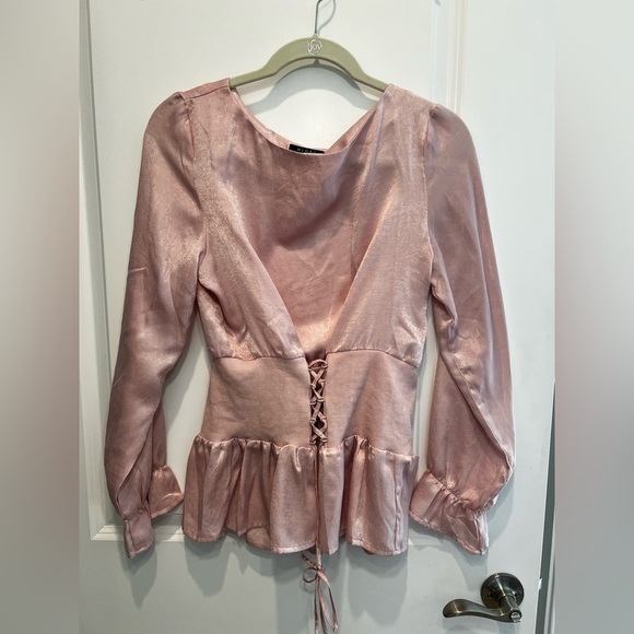 Tops - Eight Paris Pink Long Sleeve Blouse Size Medium